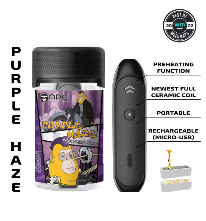 Purple Haze (Sativa) — 1g APE Disposable Vape