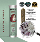 heady cherry sativa infused mini joint with kief 0.5g premium cannabis pre-roll