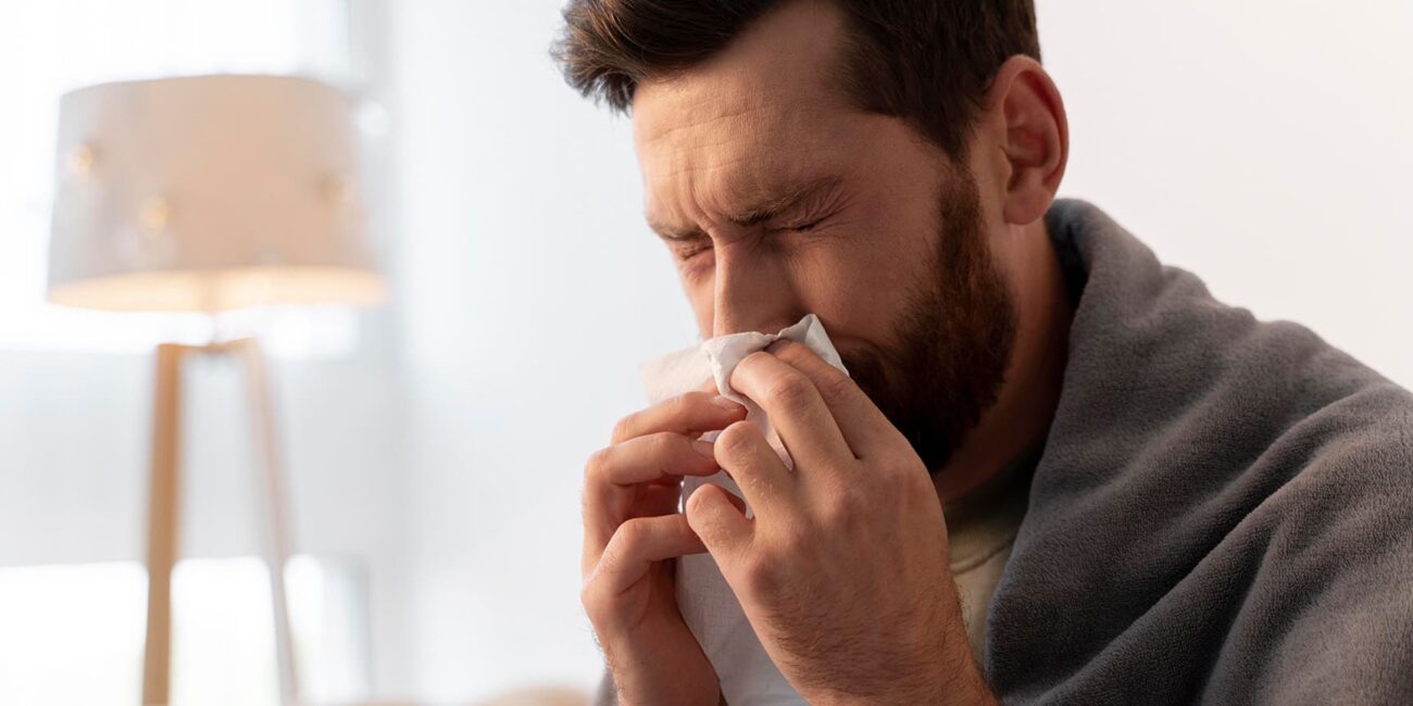 Can you be allergic to weed?
The man sneezes