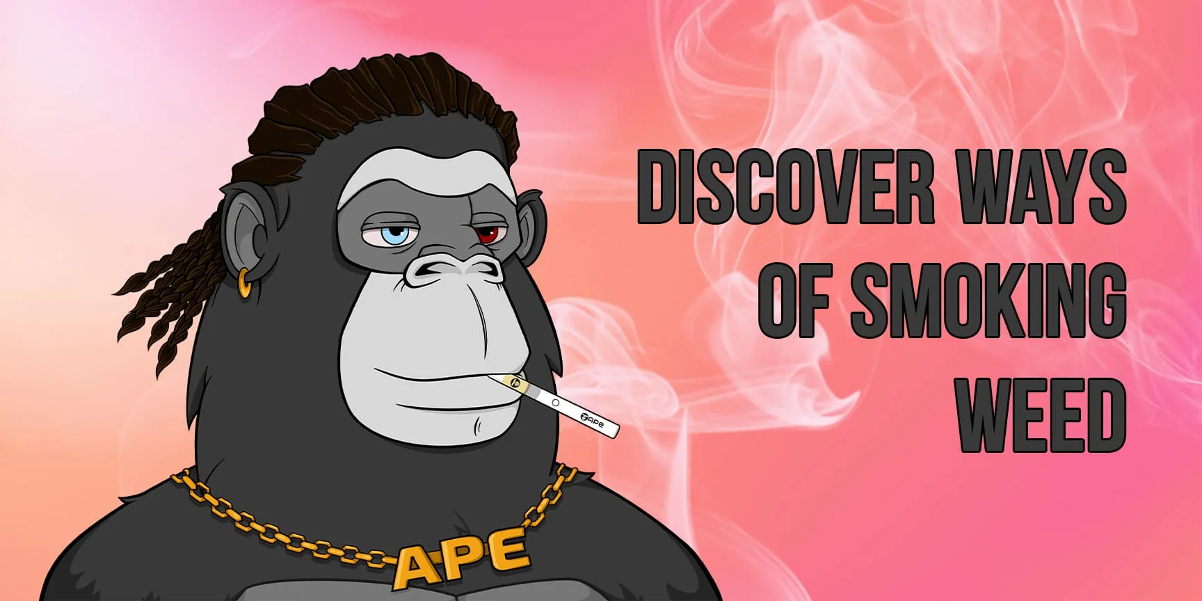 Ape smokes