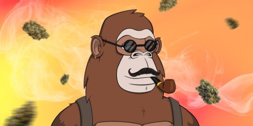 ape with a smoking pipe