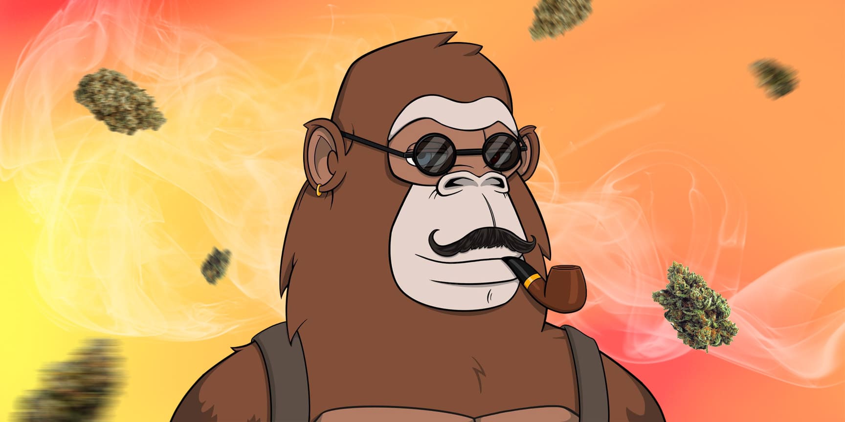 ape with a smoking pipe