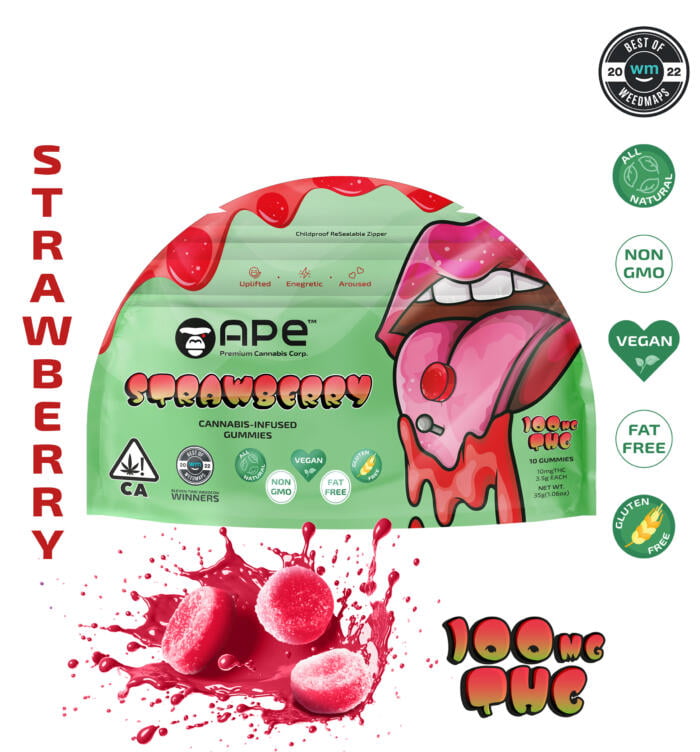 Strawberry — 10 Cannabis-Infused Gummies (42g)