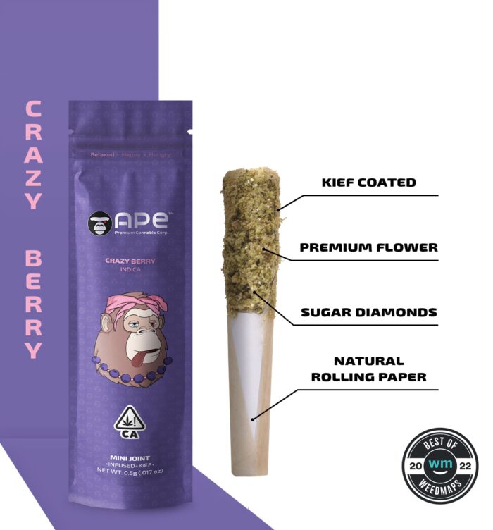 Crazy Berry [Indica] — Mini joint infused+kief (0.5g)