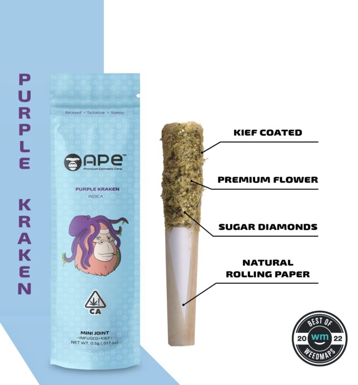 Purple Kraken [Indica] — Mini joint infused+kief (0.5g)