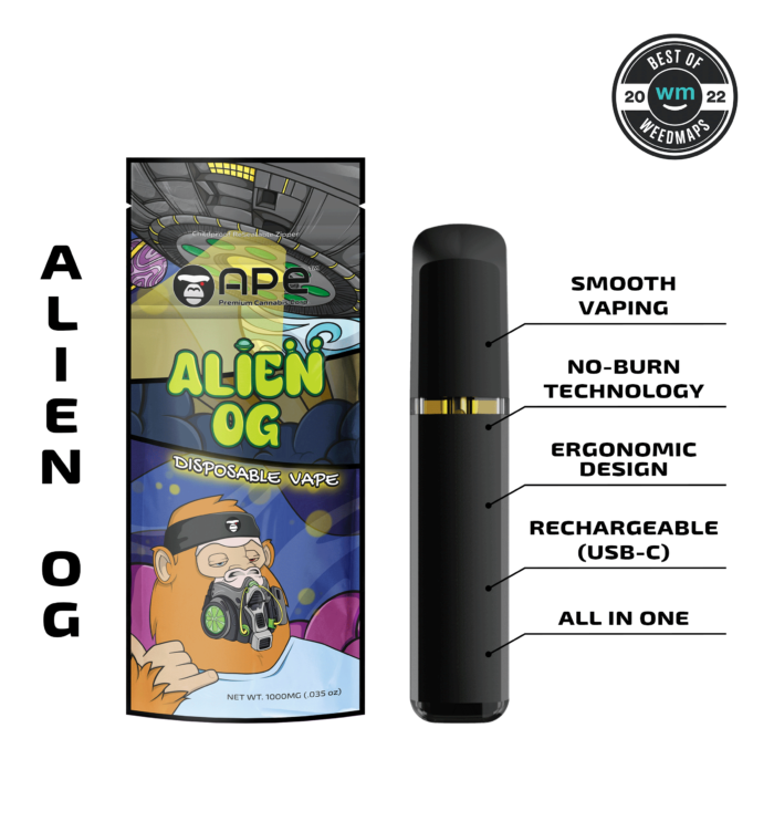 Alien OG (Indica) — 1g APE Disposable Vape