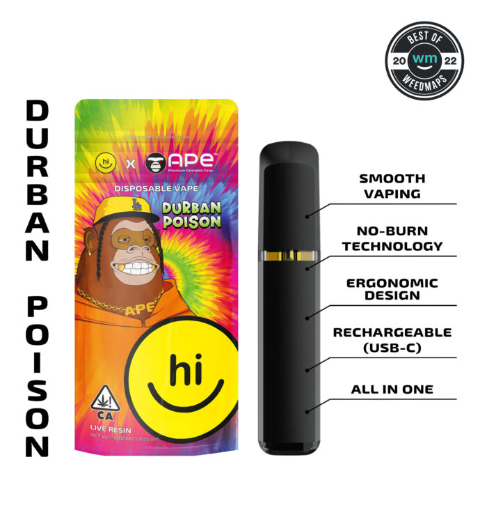 Durban Poison — 1g APE & Hi! Live Resin Disposable (all in one)