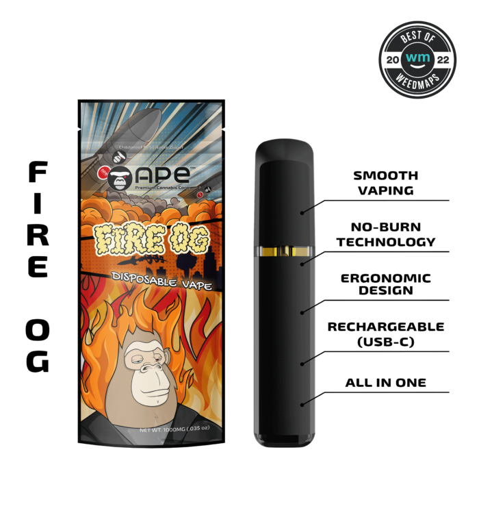Fire OG (Indica) — 1g APE Disposable Vape