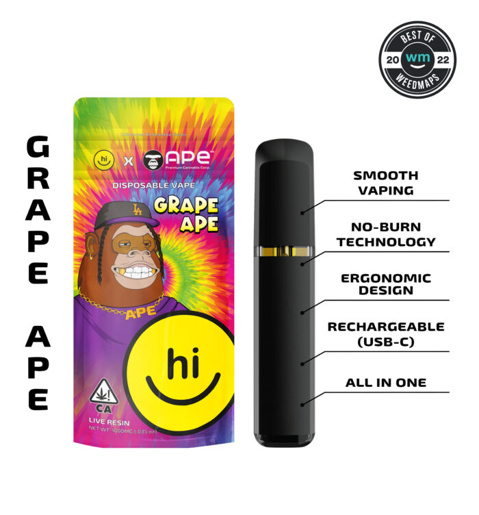 Grape APE — 1g APE & Hi! Live Resin Disposable (all in one)