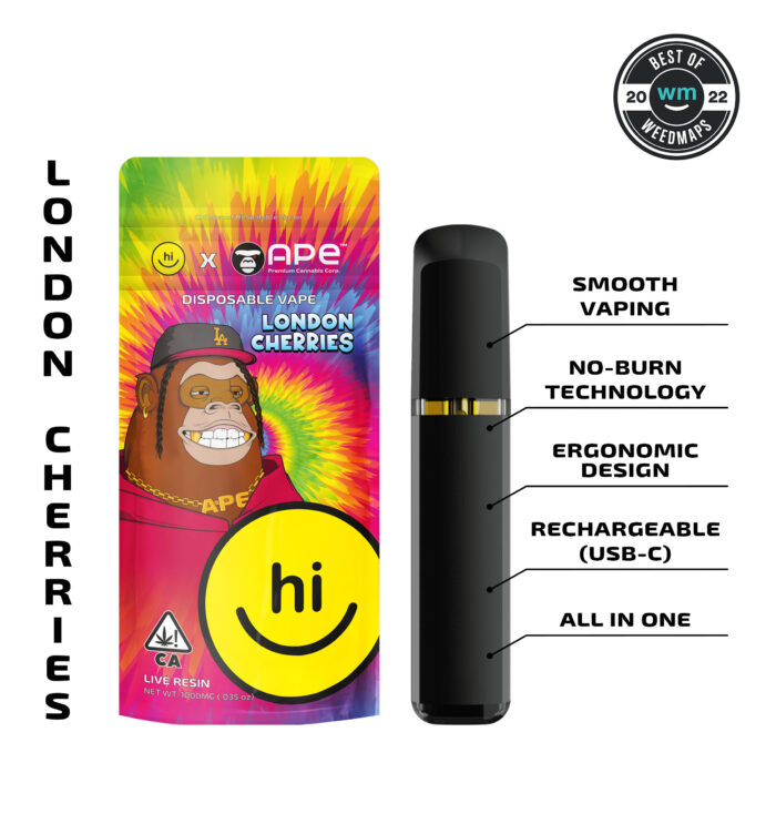 London Cherries — 1g APE & Hi! Live Resin Disposable (all in one)