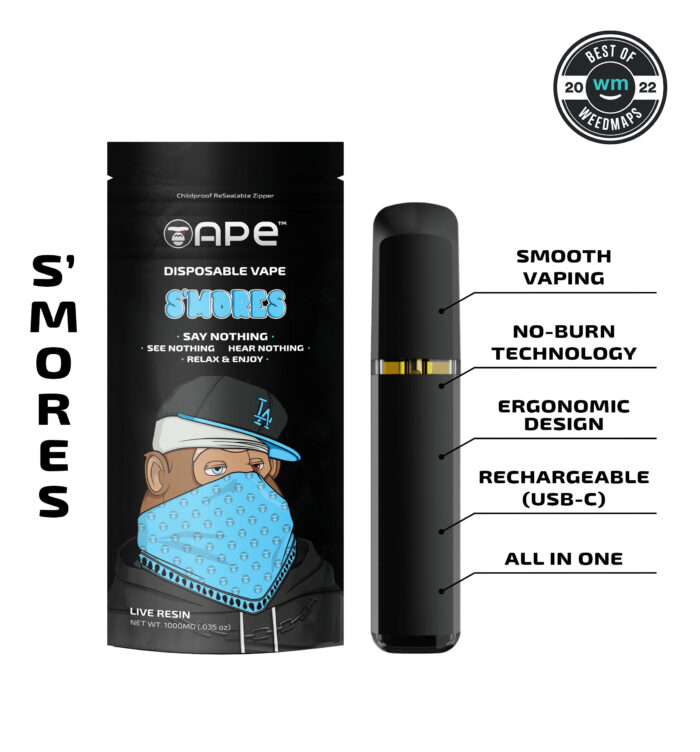 S'Mores — 1g APE Live Resin Disposable Vape (all in one)