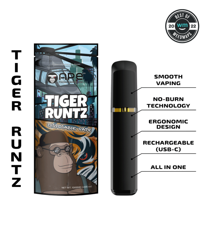 Tiger Runtz (Hybrid) — 1g APE Disposable Vape