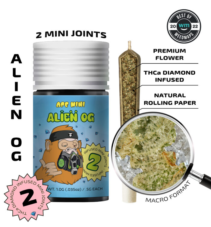Alien OG (Indica) — 2 Mini joint infused (1g | 0.5g each)