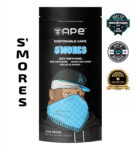 S’Mores strain disposable vape pen with rich amber live resin oil, styled with melted chocolate, graham crackers, and toasted marshmallows