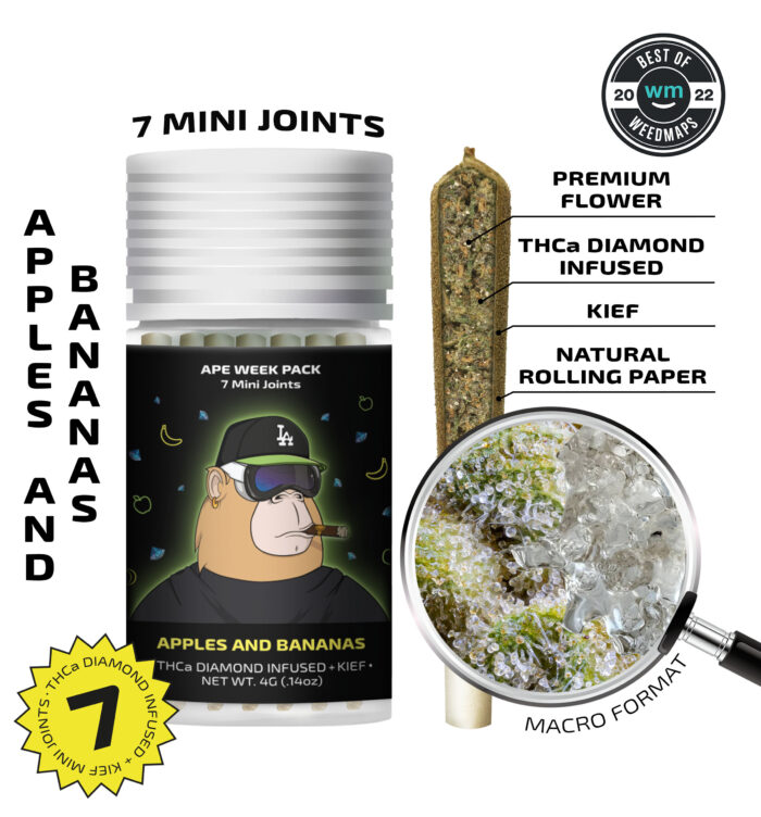 Apples and Bananas — 7 Mini joints infused + kief (4g)