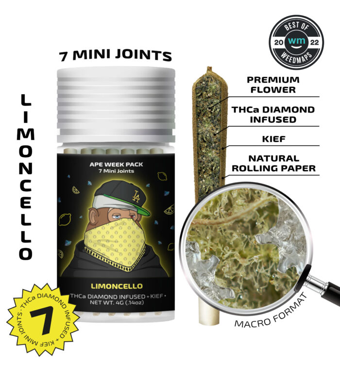 Limoncello — 7 Mini joints infused + kief (4g)