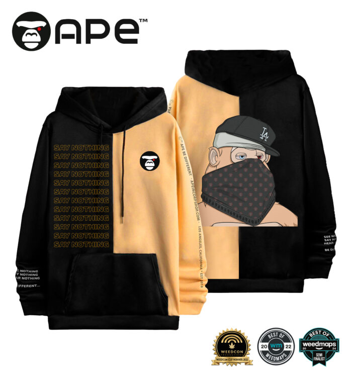 APE Graffiti Flow Hoodie — Black & Gold Edition