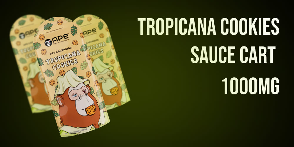 A close-up shot of the Tropicana Cookies Sauce Cart with 1000mg concentrate.