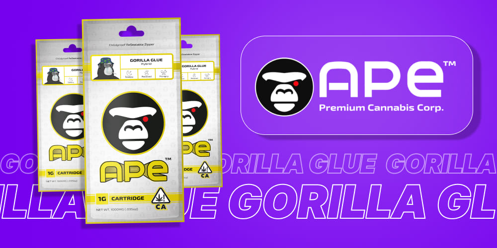 Gorilla Glue Sauce Cartridge (1000mg) displayed with its premium packaging.