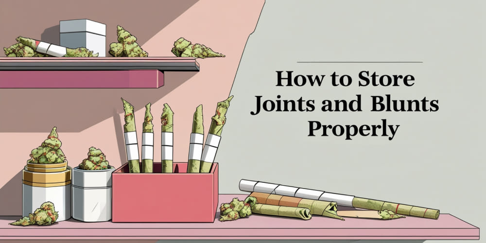 What is the best way to properly store your joints and blunts in 2025? A cannabis joint placed inside a protective storage tube to prevent damage.