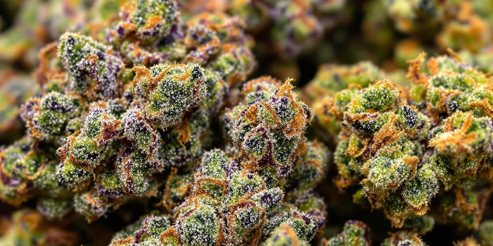 TOP 10 Best Candy Strains in California Candy Strain buds stored in a clear glass jar