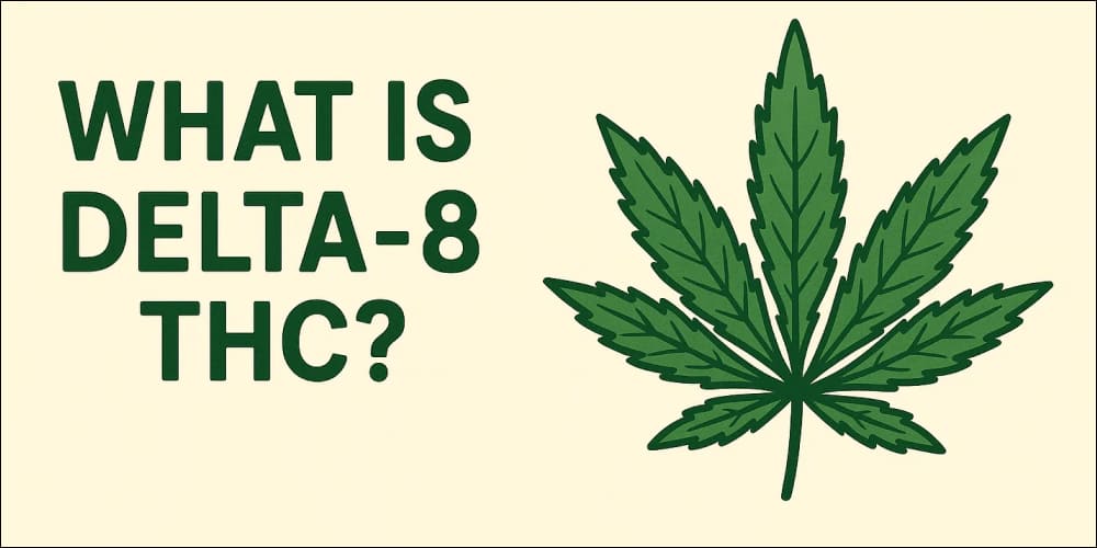 What is Delta-8 THC? A dropper with Delta-8 THC oil above a small glass bottle