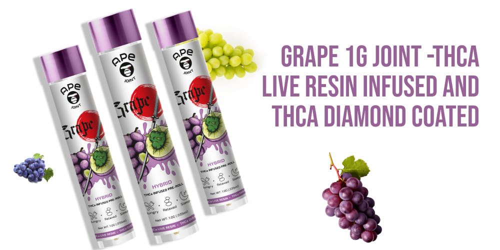 Grape 1g Joint -THCa Live Resin Infused and THCa Diamond Coated Grape 1g Joint -THCa Live Resin Infused and THCa Diamond Coated