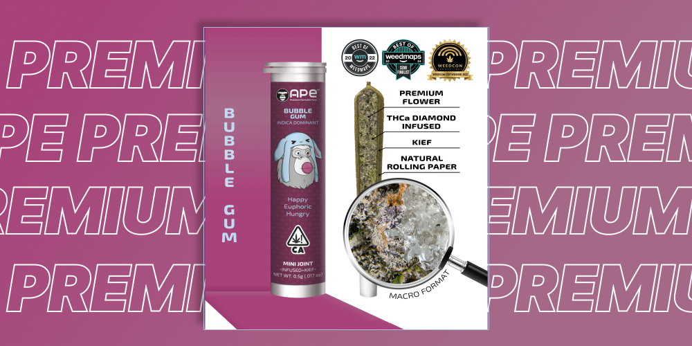 Bubble gum — Mini joint infused+kief (0.5g) Bubble gum — Mini joint infused