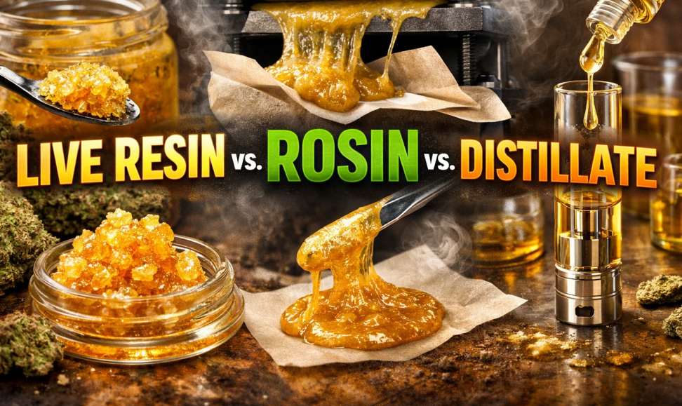 Live Resin vs. Rosin vs. Distillate