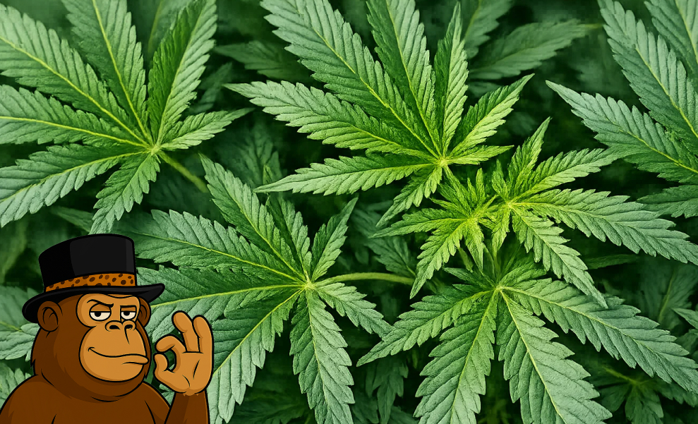 Lava Cake: Relaxing Indica A frosty Lava Cake bud held against a soft, natural light background.