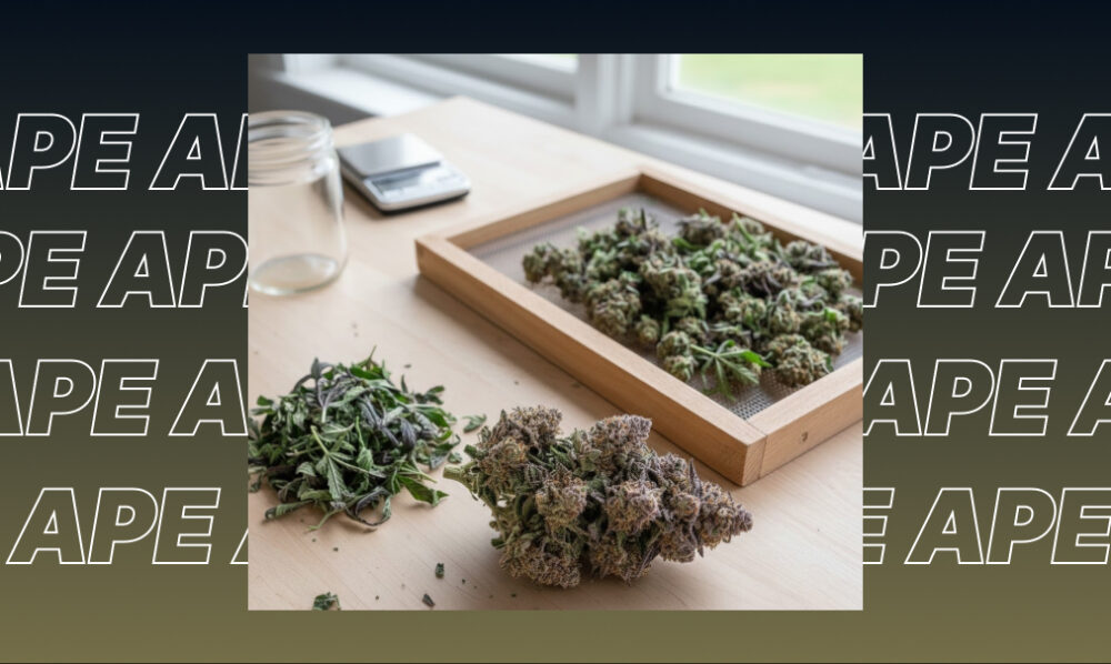 A healthy, leafy cannabis plant growing in a controlled indoor environment.