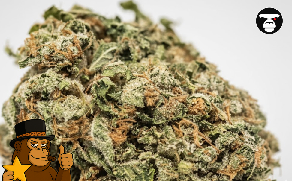 Best Strains for Watching Movies Vibrant cannabis flower with orange hairs and trichomes