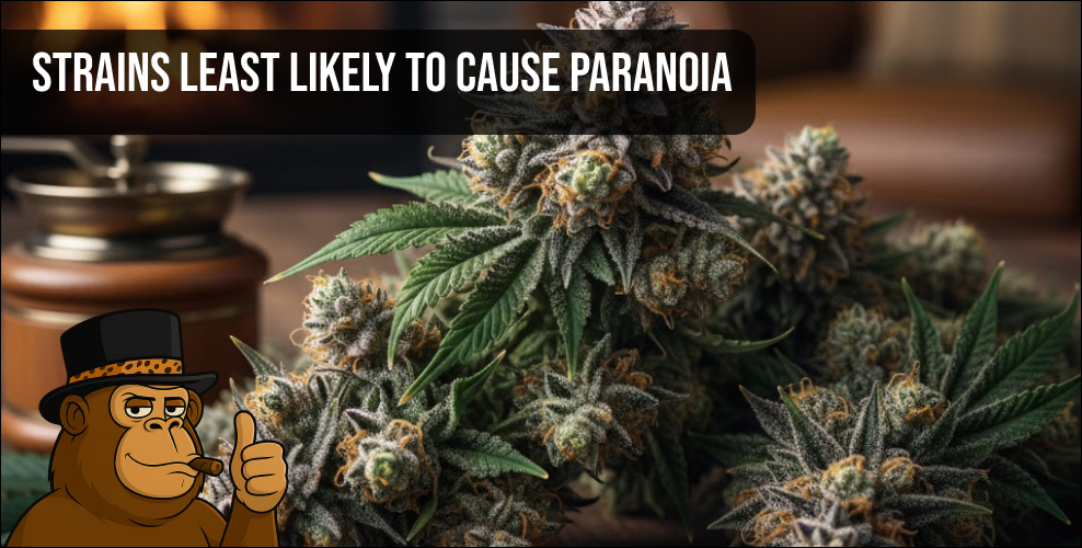 A close-up of a high-CBD cannabis flower with vibrant orange hairs and frosty trichomes.