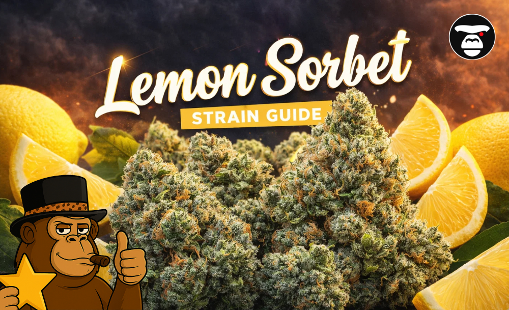 A collection of Lemon Sorbet buds displayed with lemon slices and mint.