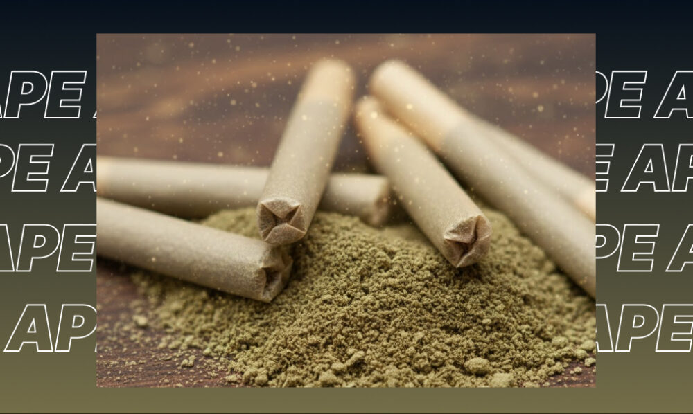 Best Weed Strains In Manhattan Beach A collection of joints and loose cannabis concentrate on a dark wooden surface.