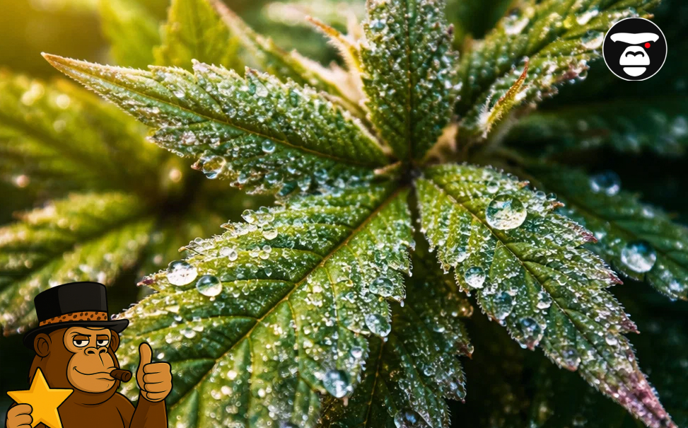 Lush green cannabis plants growing under professional LED lights in a clean indoor cultivation room.