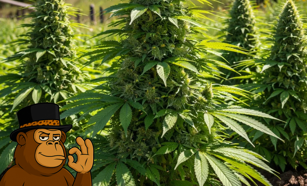 Best Weed Strains In Old Town Macro shot of water droplets on a cannabis leaf covered in a thick layer of white trichomes.