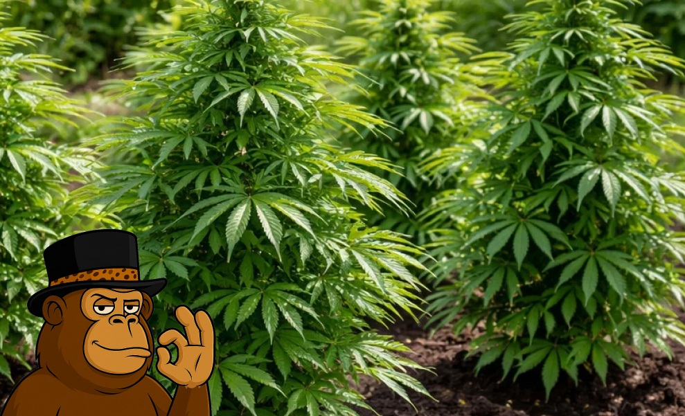 Rows of vibrant green cannabis plants growing in a controlled indoor environment in Woodland Hills.