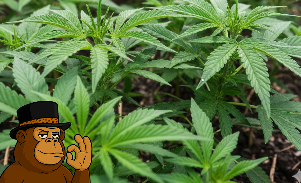 Best Weed Strains In Daly City Several vibrant green cannabis plants growing in soil during the vegetative stage.