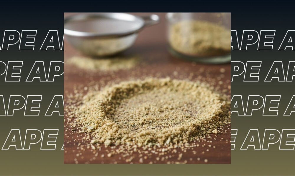 Best Weed Strains In Fairfield Ground cannabis flower arranged in a circle on a wooden table with a strainer.