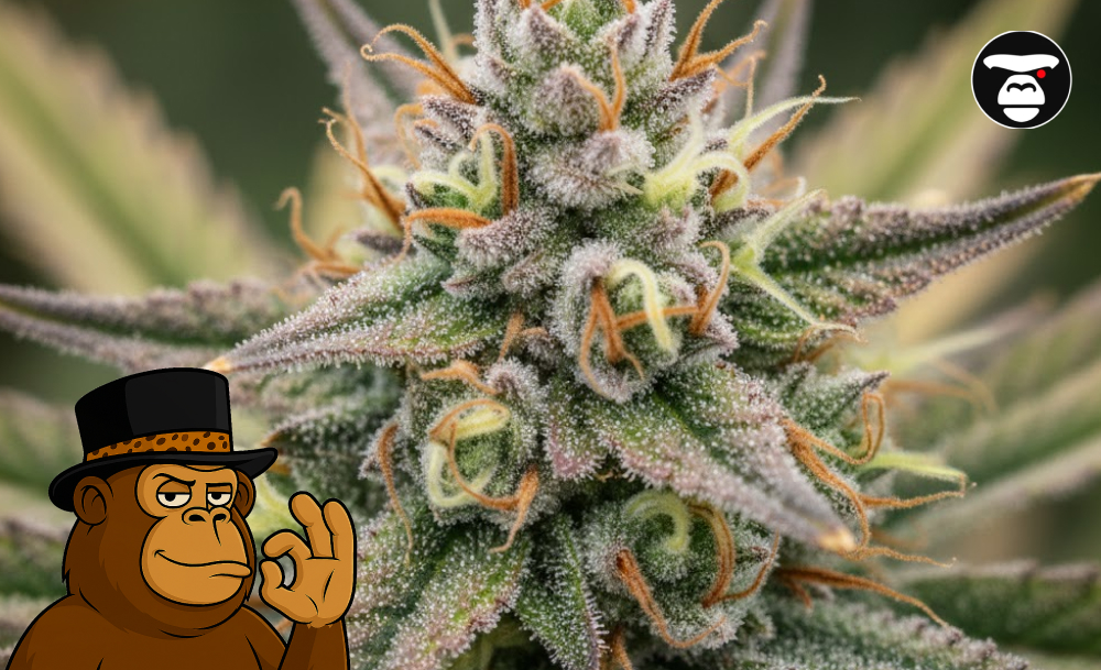 Close-up macro photography of a frosty cannabis bud with thick resin and milky trichomes found in Redding dispensaries.