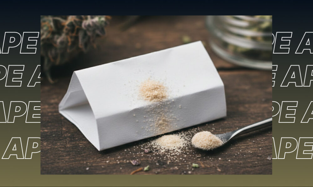 Best Weed Strains In El Centro A spoon holding a generous amount of crystalline cannabis kief next to a dense hybrid strain bud.