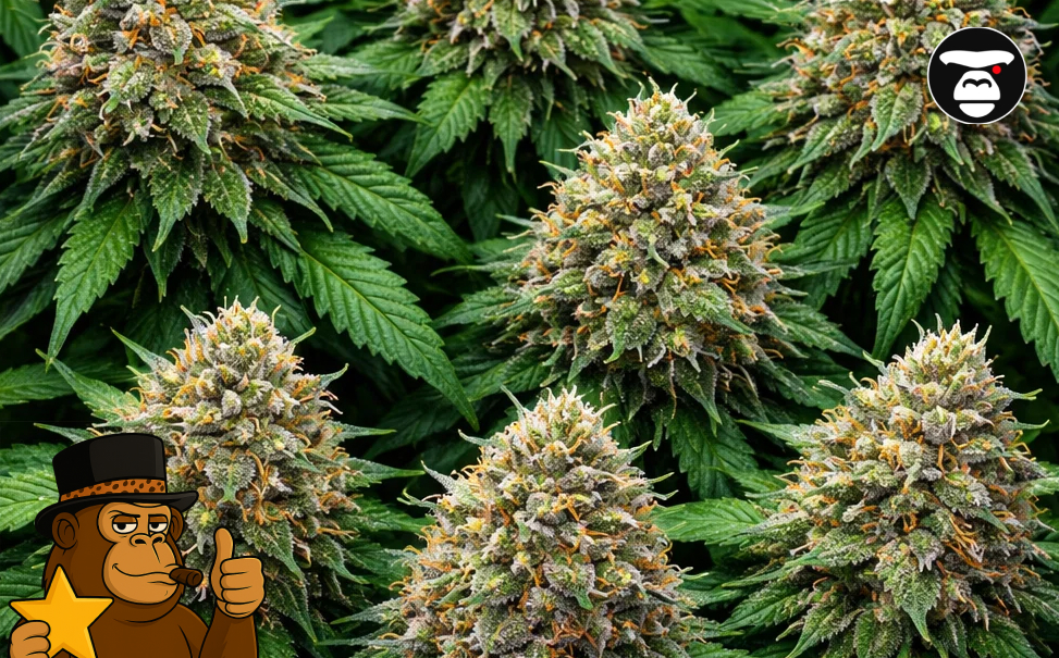 Best Weed Strains In Marina Del Rey Multiple flowering tops of premium cannabis plants showcasing healthy growth and resin production.