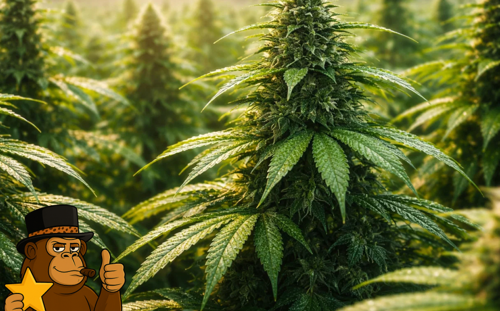 Best Weed Strains In Carlsbad A lush indoor cultivation room filled with flowering cannabis plants featuring high THC content.