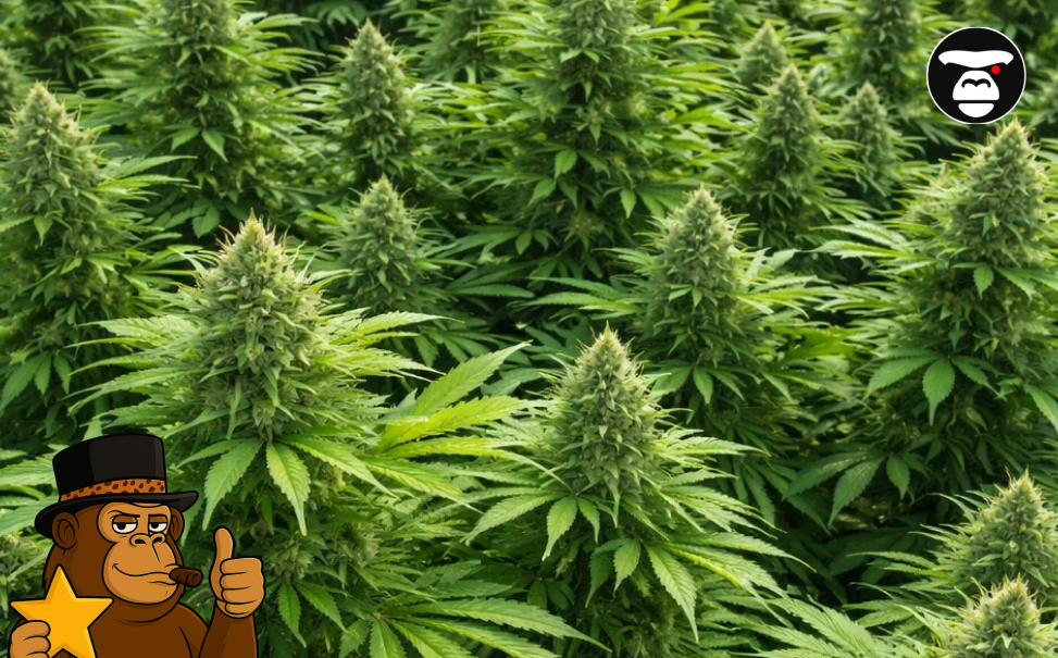 Macro shot of a green cannabis leaf covered in sparkling white trichomes, emphasizing the quality of the best weed strains in Carlsbad.