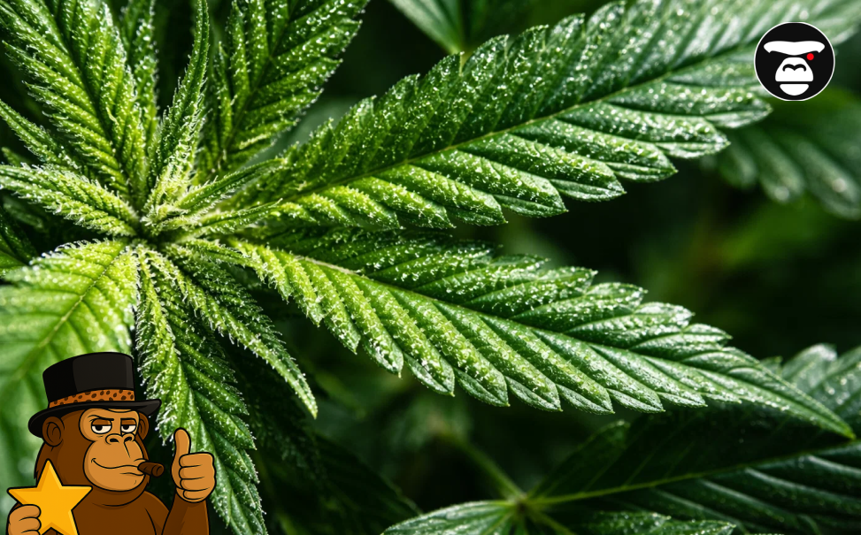 A macro view of several healthy cannabis plants flowering in an indoor grow facility.