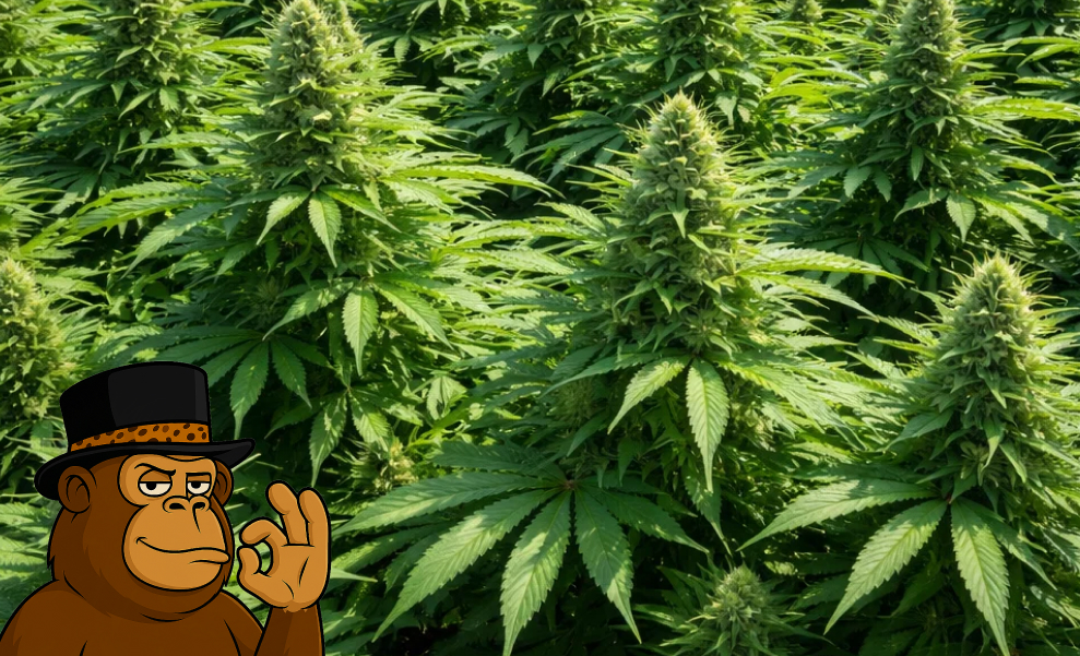 A macro close-up of a green cannabis leaf covered in a dense layer of white trichomes, indicating superior cultivation quality.