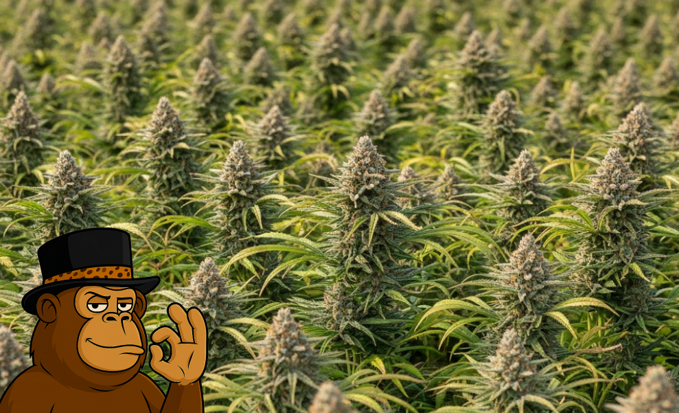 An extreme close-up of a cannabis leaf covered in a thick layer of frosty white trichomes.